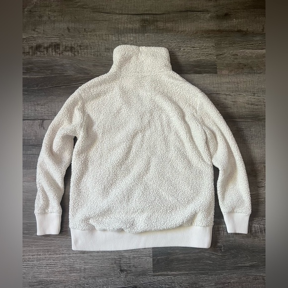 ATHLETA Talus Sherpa Half Zip White Pullover Cream XS Cozy Lounge Winter Jacket - Picture 7 of 7